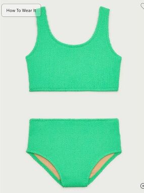 J Crew Crewcuts Girls' scrunchie scoopneck two-piece swimsuit